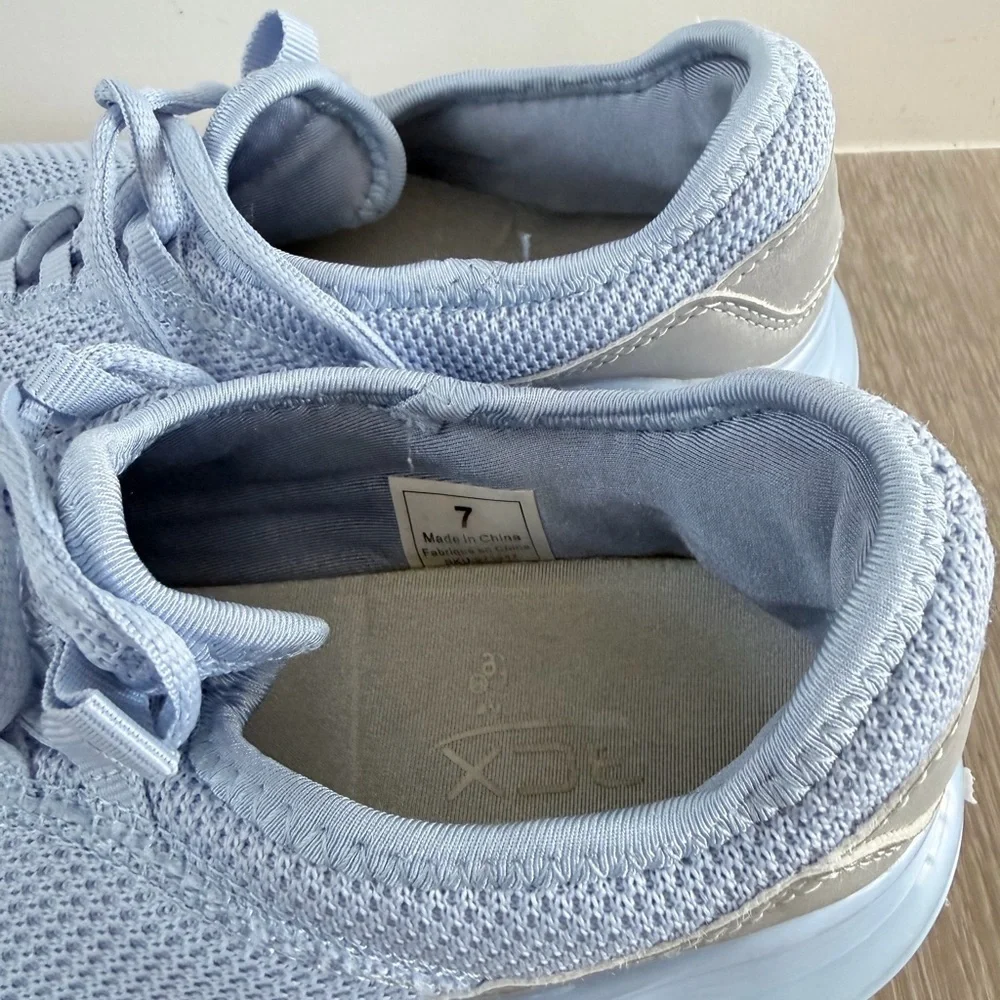 Like New ACX Comfortable Light Blue Knit Sneakers size 7 - Picture 3 of 9